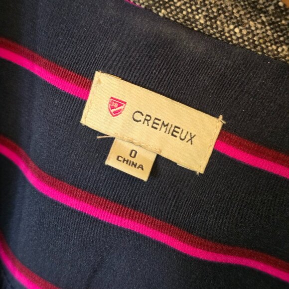 Women's CREMIEUX Tweed Elbow Patch Blazer sz 0 - Picture 10 of 11